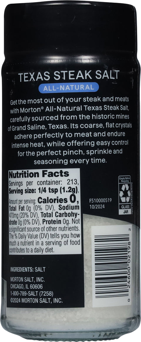 MortonÃ‚Â® Texas Steak Salt, All-Natural Coarse Salt