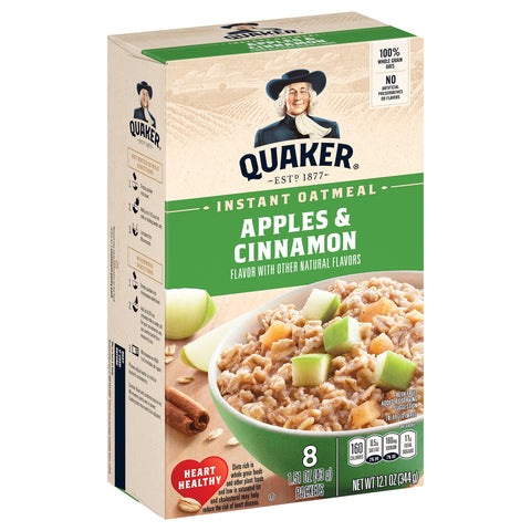 Quaker Instant Oatmeal Apples And Cinnamon 12.1 OZ