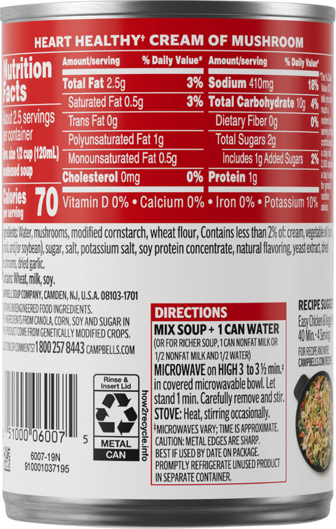 Campbell's Healthy Request Soup Cream Of Mushroom 10.5 OZ