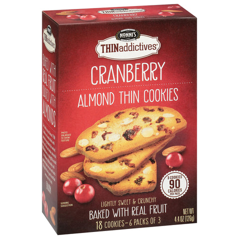 Nonni's Biscotti Thins Cranberry Almond 4.4 OZ