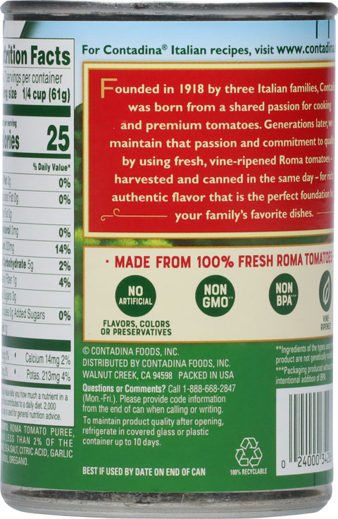 Contadina Tomato Sauce With Italian Herbs 15 OZ