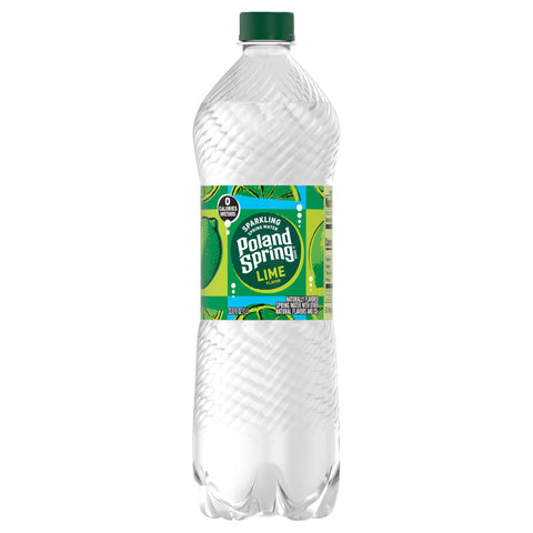 Poland Spring Sparkling Water, Zesty Lime, 33.8 oz. Bottle - 12 Pack