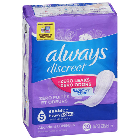 Always Discreet Long Heavy Pads 39 ea