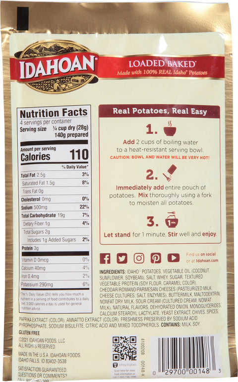Idahoan Loaded Baked Mashed Potatoes 4 OZ