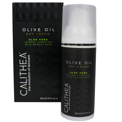Calithea Skincare Olive Oil Day Cream w/Aloe Vera & Prickly Pear: 97% Natural Content - 1.7 FL OZ 24 Pack