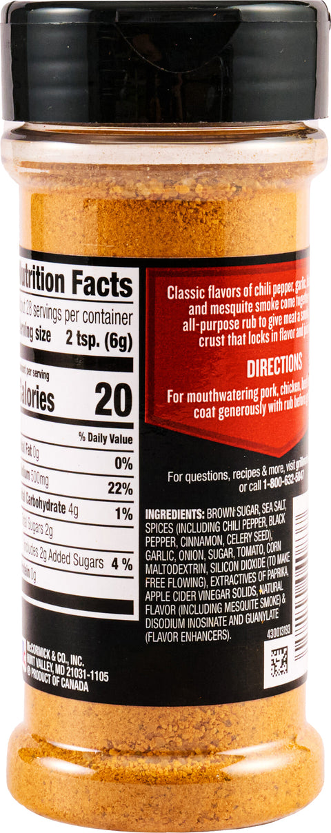 McCormick Grill Matess Barbeque Rub 6 OZ