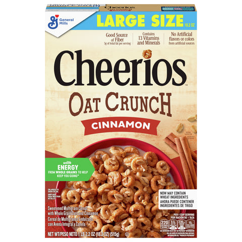 General Mills Cheerios Oat Crunch Cinnamon 18.2 OZ