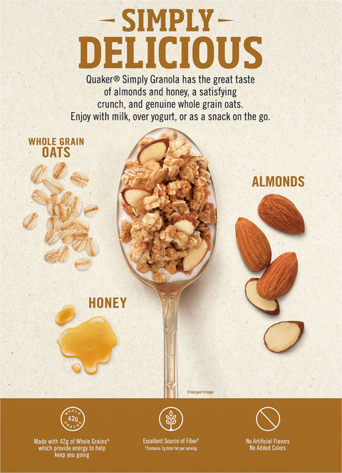 Quaker Honey & Almonds Granola Cereal 24.1 OZ