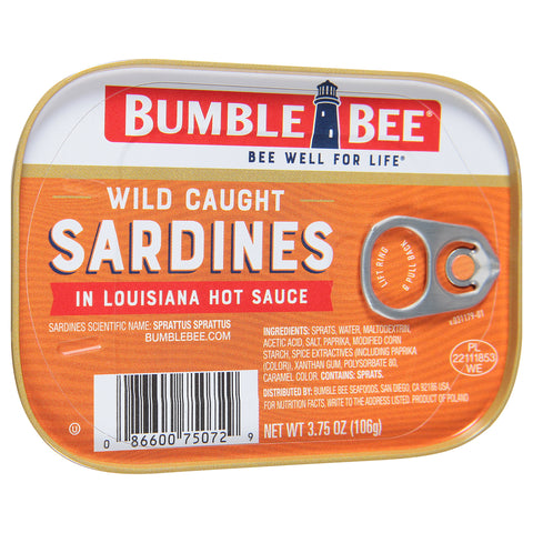 Bumble Bee Wild Caught Sardines in Louisiana Hot Sauce 3.75 OZ