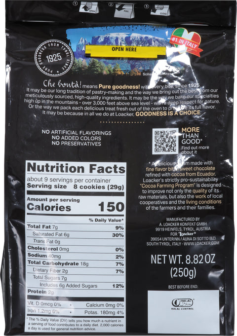 Loacker Quadratini Dark Chocolate Wafer Cookies 8.82 OZ
