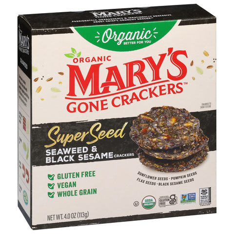 Mary's Gone Crackers Super Seed Seaweed & Black Sesame Crackers 4.0 oz