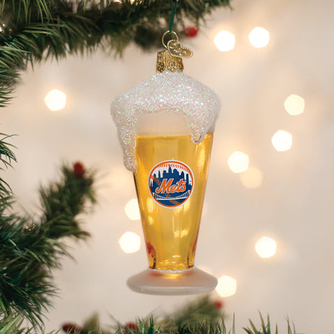 Mets Glass Of Beer Ornament