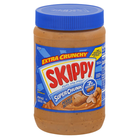 Skippy Extra Crunchy Super Chunk Peanut Butter 40 oz - 8 Pack