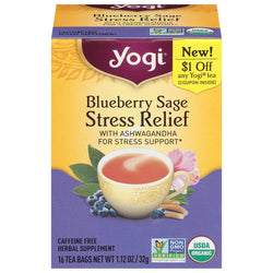 Yogi Tea Blueberry Sage Stress Relief - 16 OZ 6 Pack