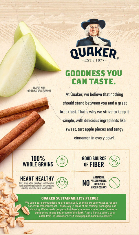 Quaker Instant Oatmeal Apples And Cinnamon 12.1 OZ