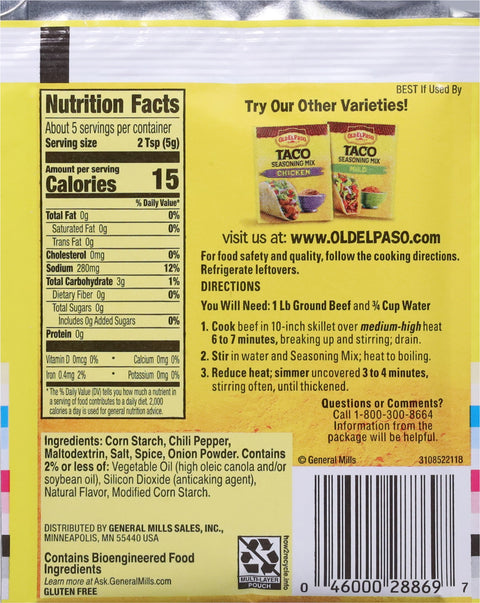Old El Paso Seasoning Taco Original 1 OZ