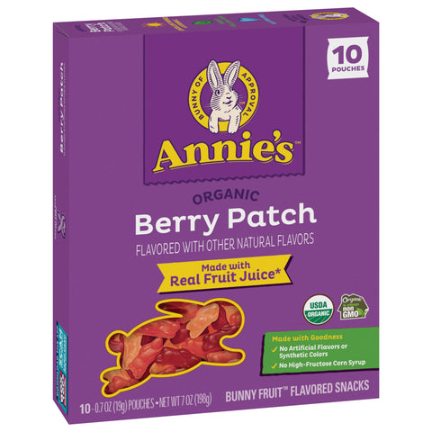 Annies Organic Berry Patch Bunny Fruit Flavored Snacks 7 OZ