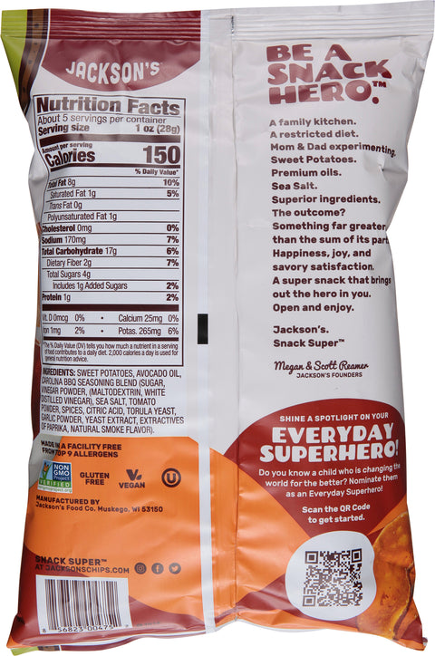 Jackson's Kettle Cooked Carolina BBQ Sweet Potato Chips 5 oz