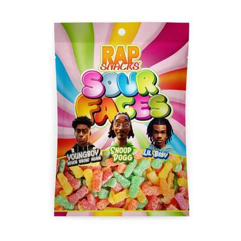 Rap Snacks Sour Faces Candy - 5.3 OZ 36 Pack