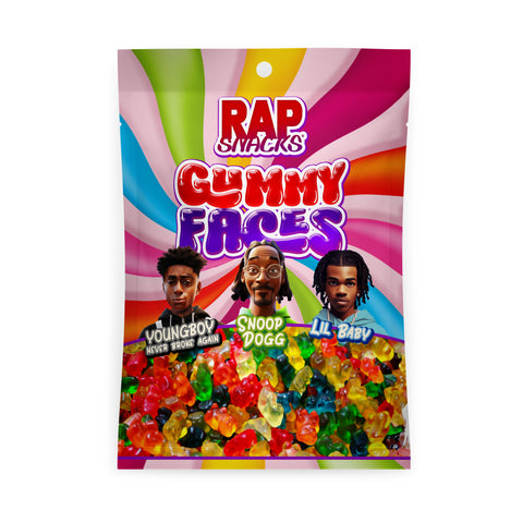 Rap Snacks Gummy Faces Candy - 5.3 OZ 36 Pack
