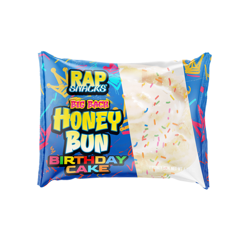 Rap Snacks Big Back Birthday Cake Honey Bun - 4.75 OZ 36 Pack