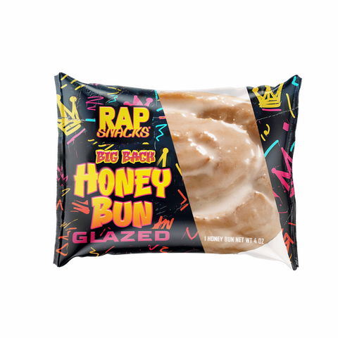 Rap Snacks Big Back Glazed Honey Bun - 4 OZ 36 Pack