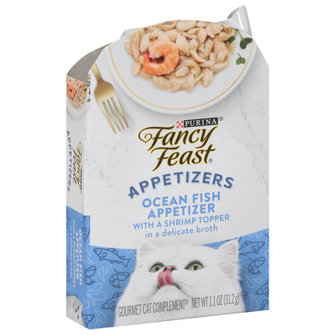 Fancy Feast Appetizers Ocean Fish Appetizer with a Shrimp Topper Gourmet Cat Complement 1.1 oz