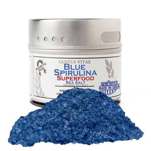 Gustus Vitae Blue Spiriluna Superfood Sea Salt - 3 OZ 8 Pack