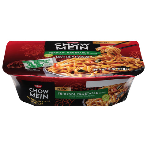 Nissin Chow Mein Restaurant Style Teriyaki Vegetable Flavor Chow Mein Noodles 4 oz - 8 Pack
