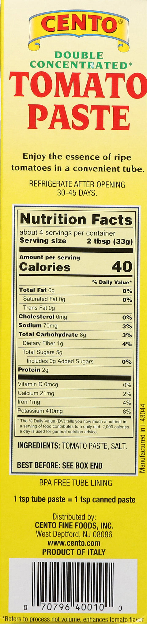 Cento Tomatoes Paste Concentrate 4.56 OZ