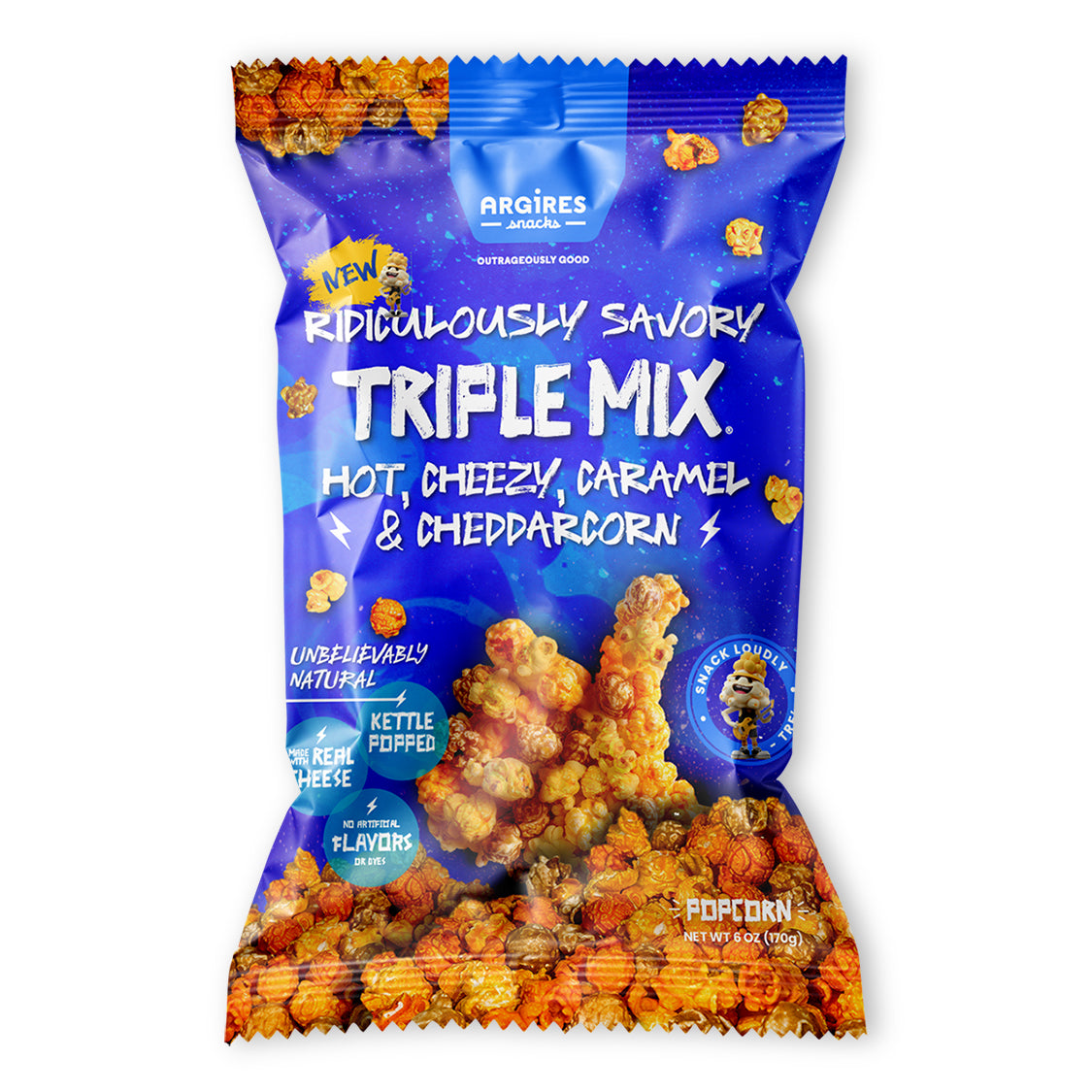 Argires Snacks RIDICULOUSLY SAVORY TRIPLE MIX (HOT, CARAMEL, CHEEZY CH ...