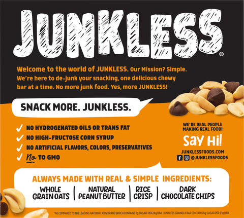 Junkless Chewy Granola Bar Peanut Butter 6.6 OZ