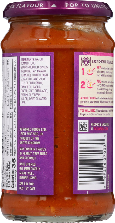Patak's Rogan Josh Medium Curry Paste 15 OZ