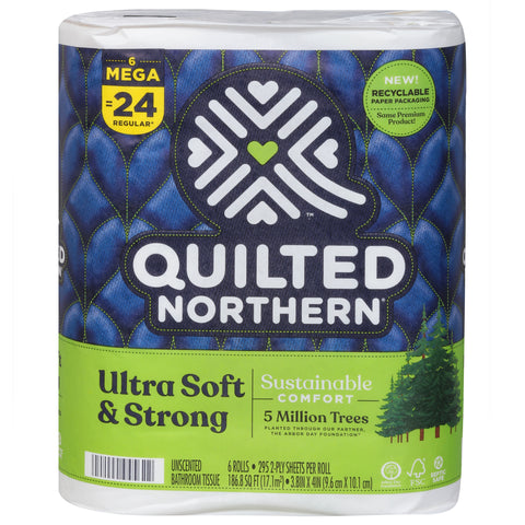 Quilted Northern Ultra Soft & Strong 2-Ply Mega Rolls Unscented Bathroom Tissue 6 ea - 6 Pack