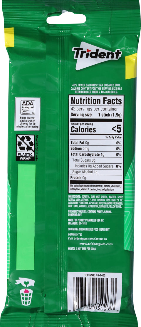 Trident Sugar Free Spearmint Gum 3