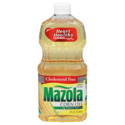 Heart Healthy Mazola Cholesterol Free 100% Pure Corn Oil 32 fl oz - 12 Pack