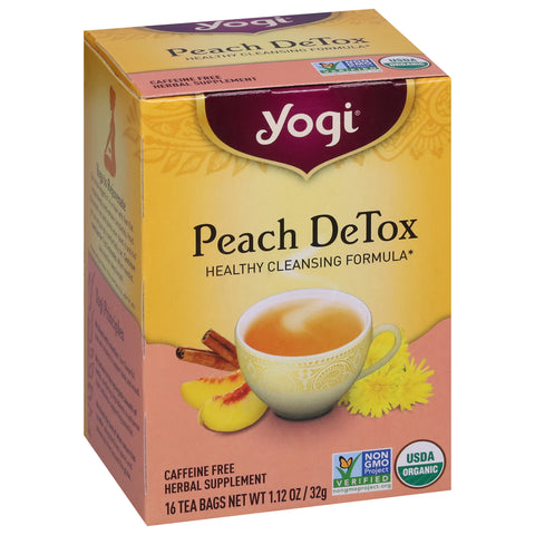 Yogi Organic Caffeine Free Peach Detox Tea 16 CT