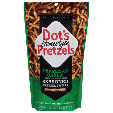 Dot's Homestyle Pretzels Seasoned Parmesan Garlic Pretzels Twists 16 oz - 10 Pack