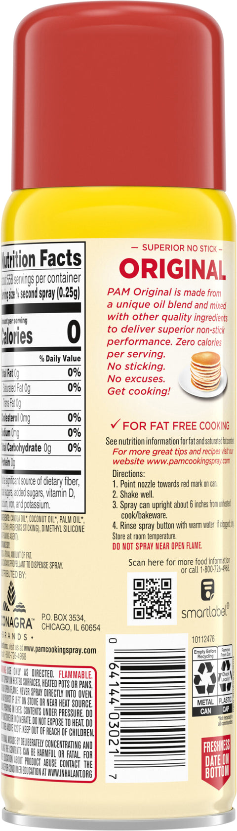 Pam Cooking Spray Nonstick 6 OZ