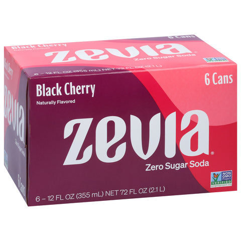 Zevia Zero Sugar Black Cherry Soda  72 FZ