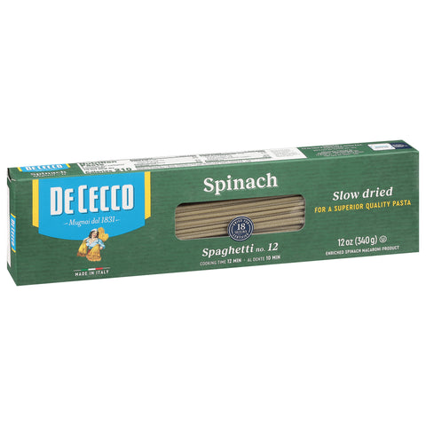 Dececco Spinach Spaghetti Pasta 12 OZ