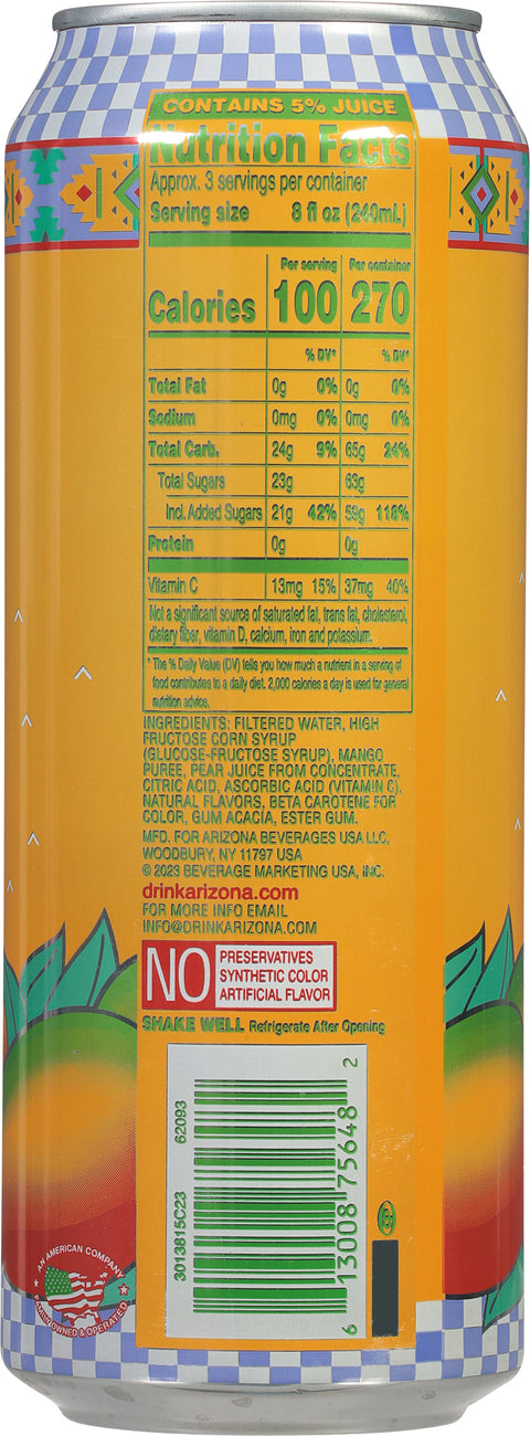 AriZona Mucho Mango Fruit Juice Cocktail 22 fl oz