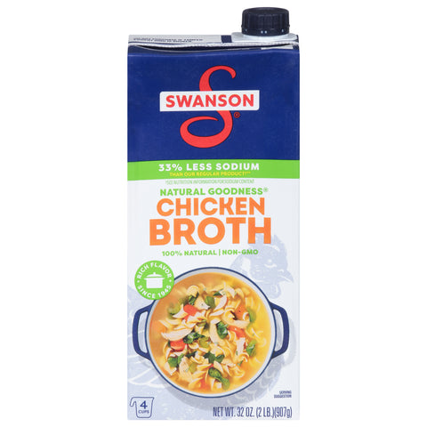 Swanson Natural Goodness Chicken Broth Fat Free 32 OZ