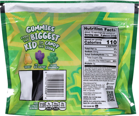 Shaq-A-Licious XL Gummies Green Watermelon/Mixed Berry/Pineapple Candy 11.8 oz