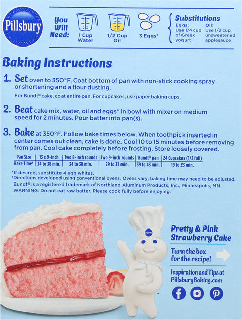 Pillsbury Moist Supreme Strawberry Cake Mix 15.25 OZ