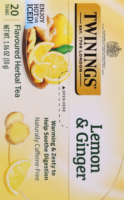 Twinings Lemon And Ginger Herbal Tea 20 CT