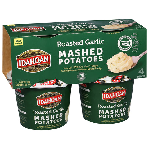 Idahoan Microwavable Roasted Garlic Mashed Potatoes 4