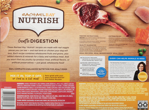 Rachael Ray Nutrish Adult Gentle Digestion Real Chicken, Pumpkin & Salmon Recipe/Real Lamb, Pumpkin & Chicken Recipe Dog Food Variety Pack 12