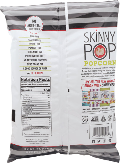 Skinny Pop Gluten Free Sea Salt & Pepper Popcorn 4.4 OZ