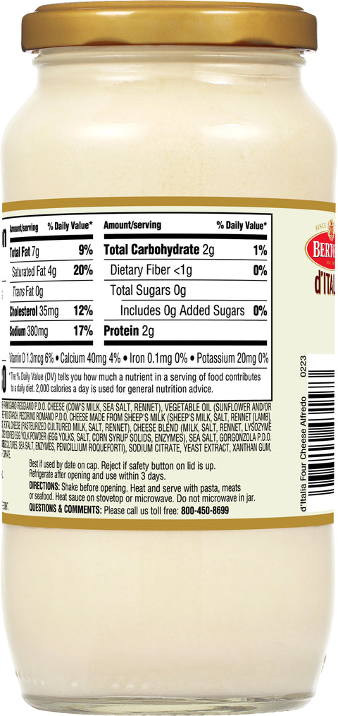Bertolli D'italia 4 Cheese Alfredo Sauce 16.9 OZ